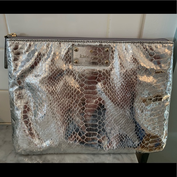 Brand New Kate Spade Metallic Pouch Clutch - Picture 1 of 5